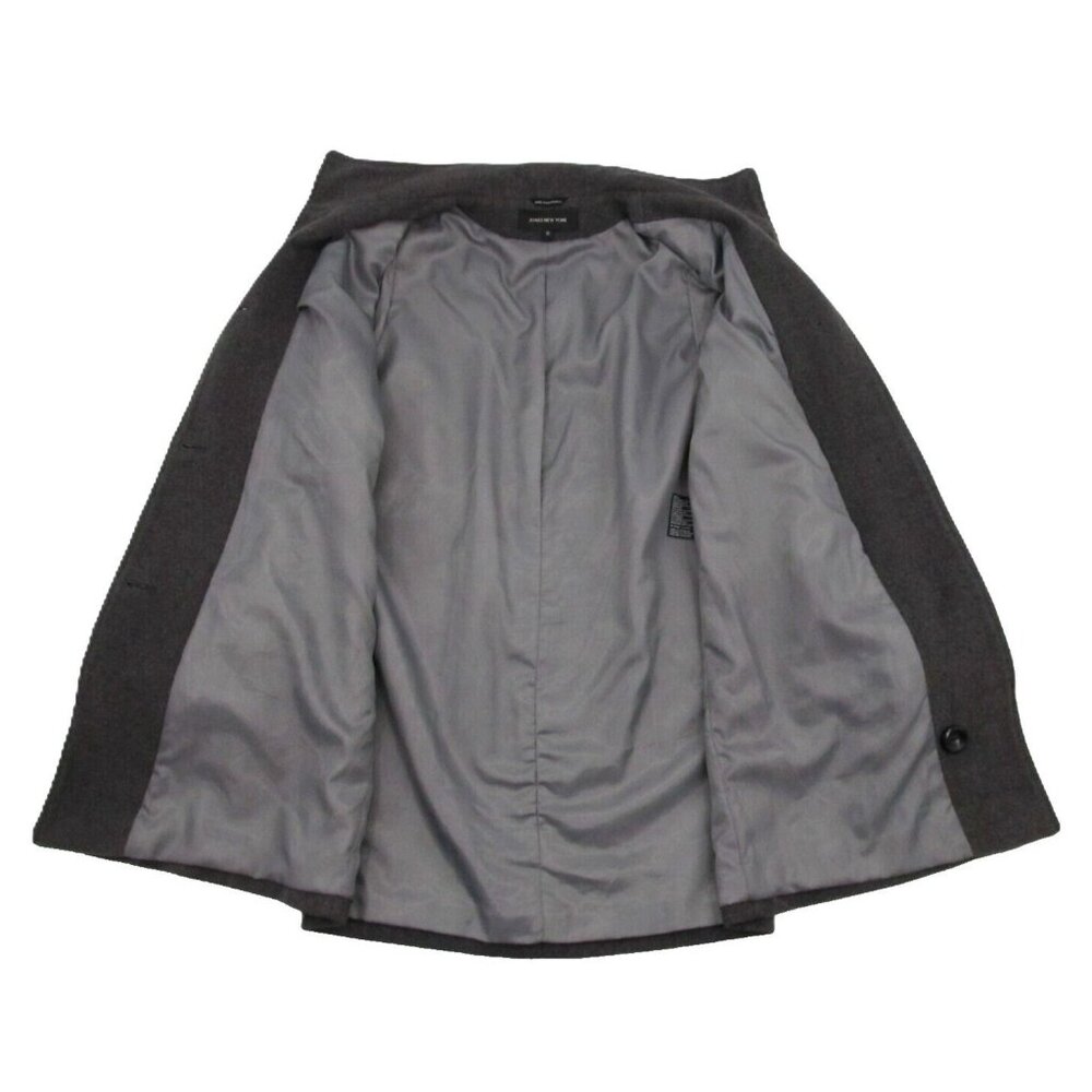 Vintage Jones New York Overcoat Womens Sz 12 Charcoal Gray Wool Lined Button Up - Picture 3 of 16